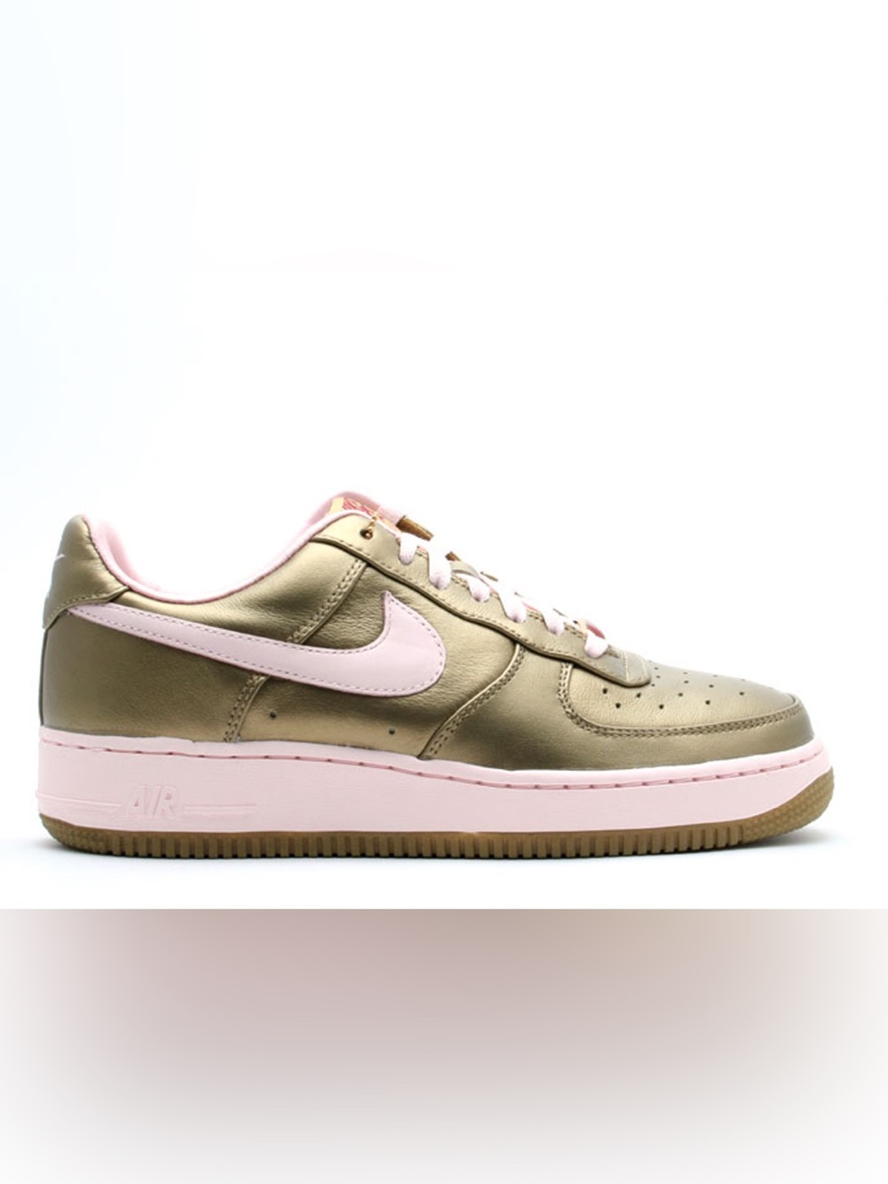 Nike | Air Force 1 Premium Gold and Pink Sneaker, 6